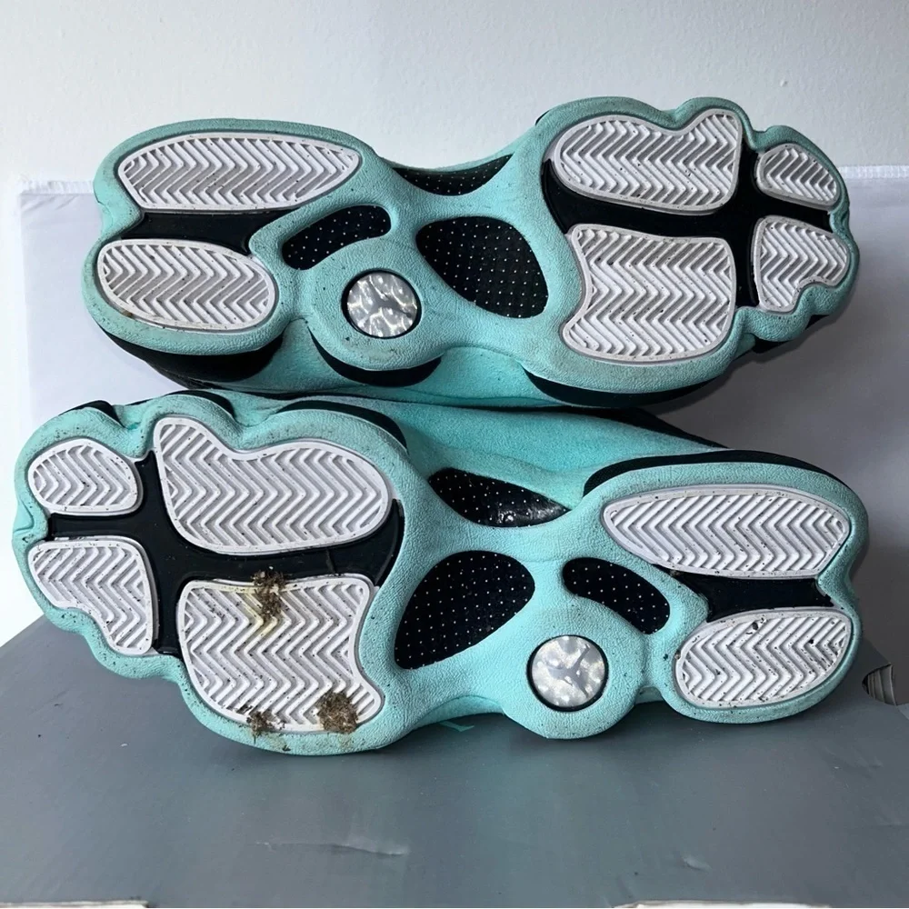 Jordan Retro 13 Sneaker Retro Island Green High Top Faux Croc Leather Suede Shoe